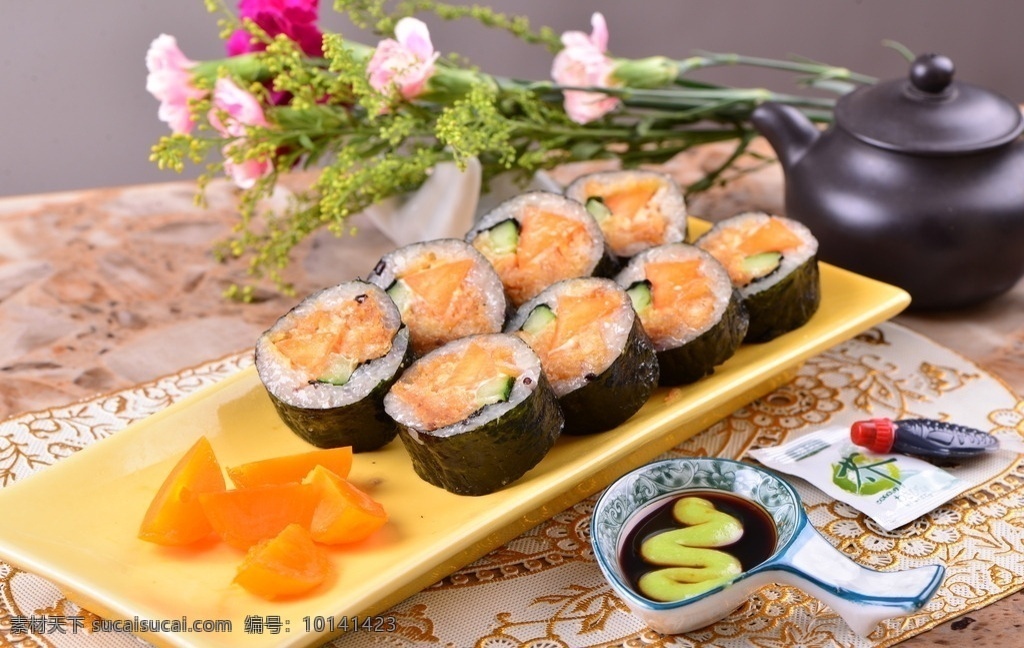 紫菜卷 寿司 韩国料理 日本料理 西餐 三文鱼 餐饮美食