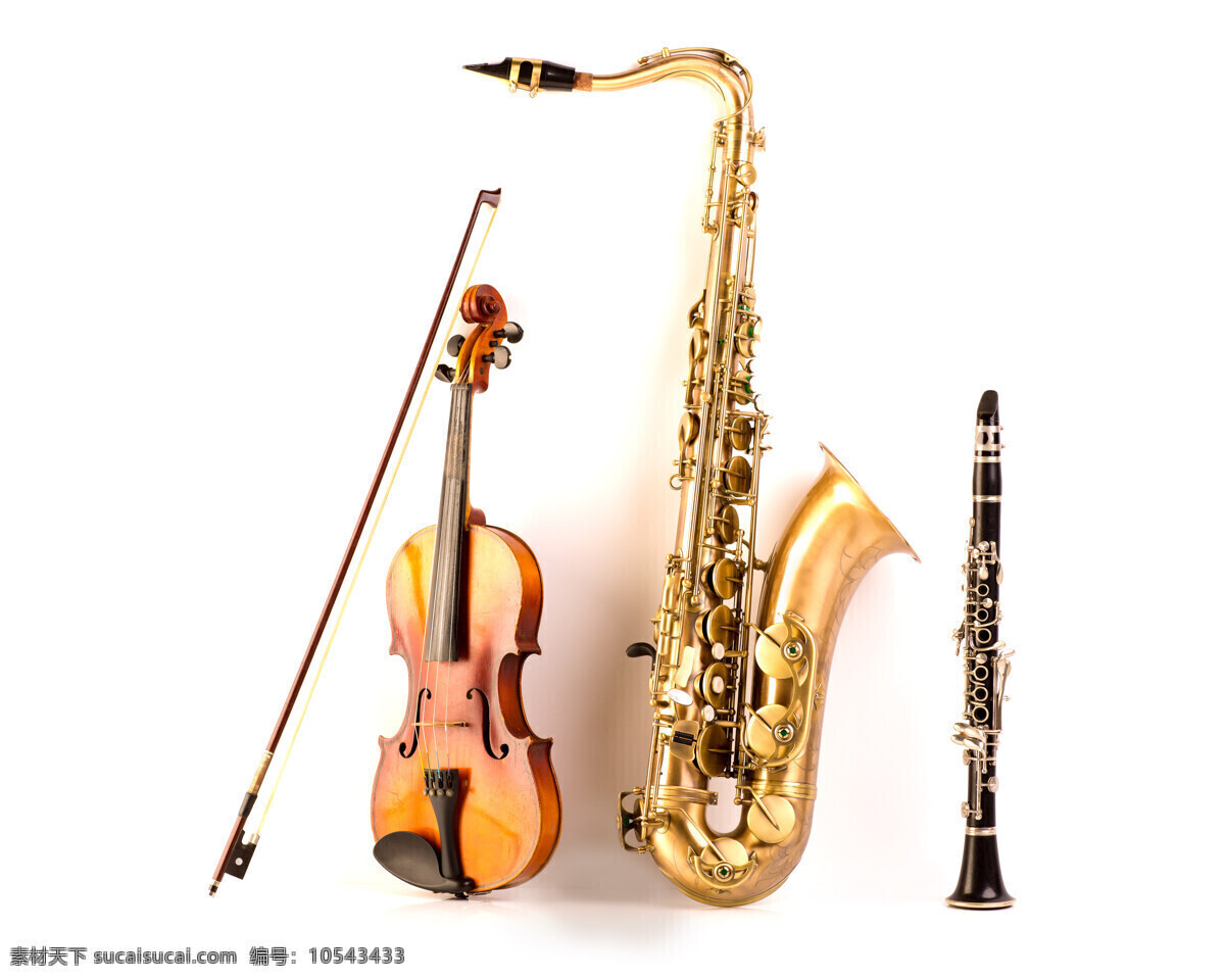 西洋乐器摄影 小提琴 萨克斯风 笛子 西洋乐器 音乐 音乐器材 影音娱乐 生活百科 白色