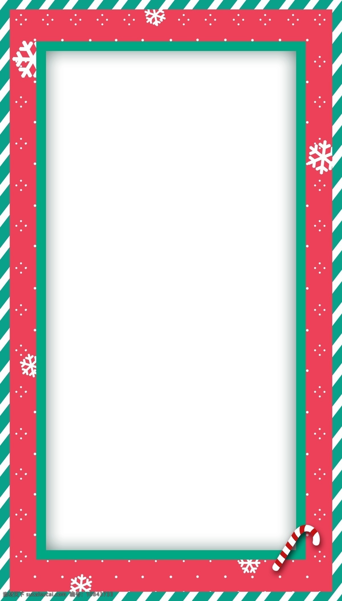 手绘 彩色 圣诞 边框 彩色边框 圣诞拐杖 圣诞雪花 红色 蓝色 圣诞边框 插画 雪花插画