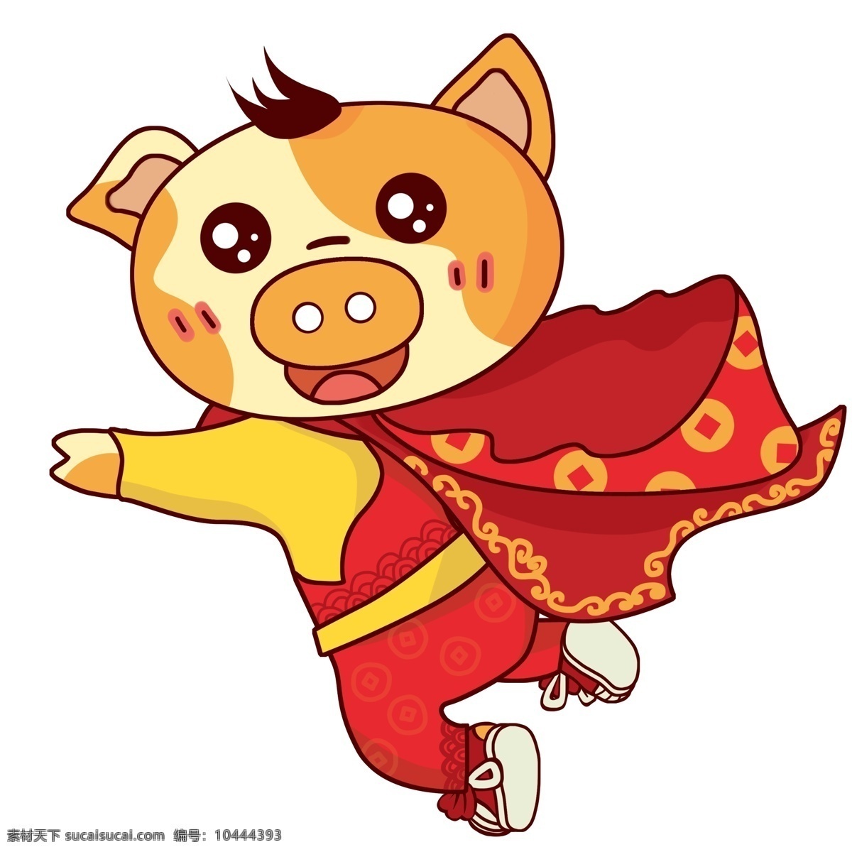 猪年 卡通 喜庆 小 猪 形象设计 中国风 超人 春节 手绘 小猪 小猪形象 猪年形象 新春 新年