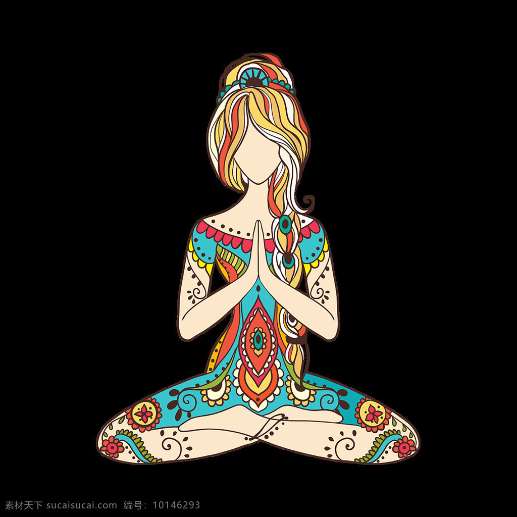 泰国 花纹 服装 元素 手绘 彩绘 美女