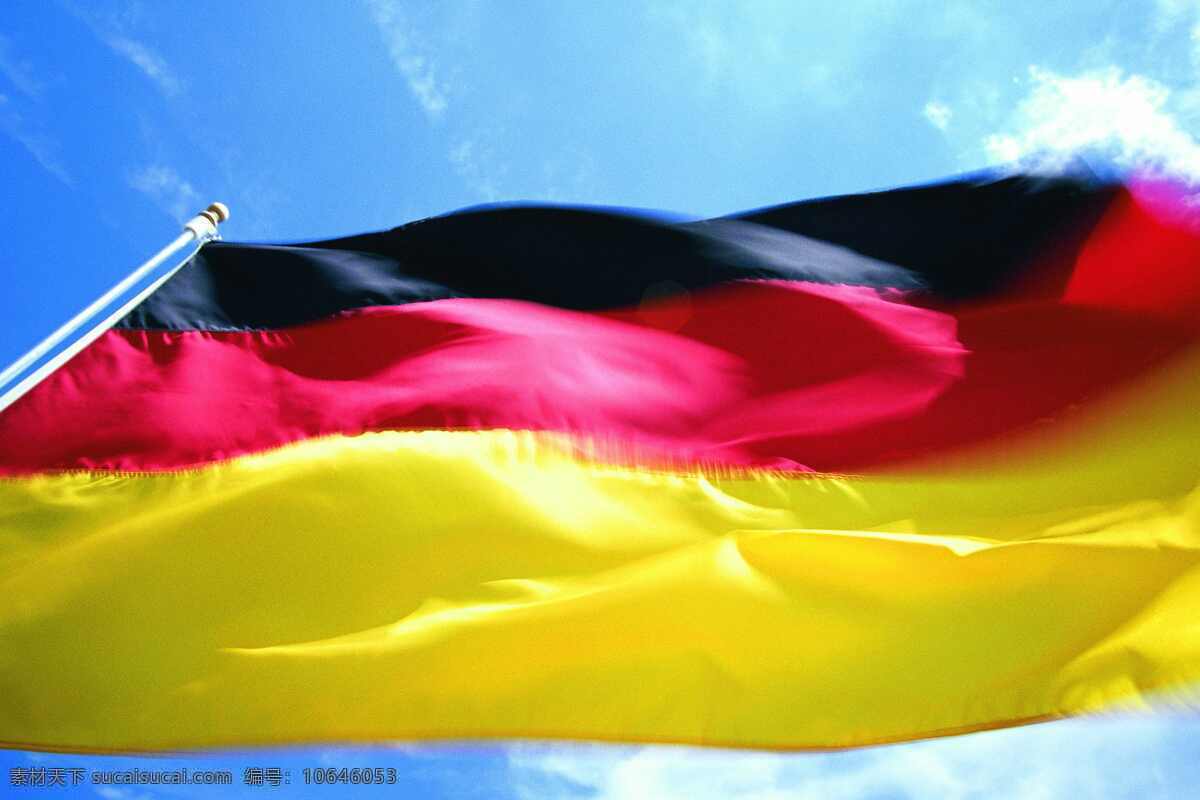 德国国旗 德国 国旗 飘扬 旗帜 天空 文化艺术 摄影图库
