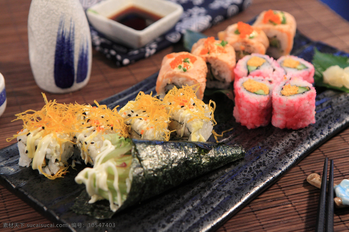 新派寿司拼盘 寿司 生鱼片 健康 美食 食品 寿司拼盘 餐饮美食