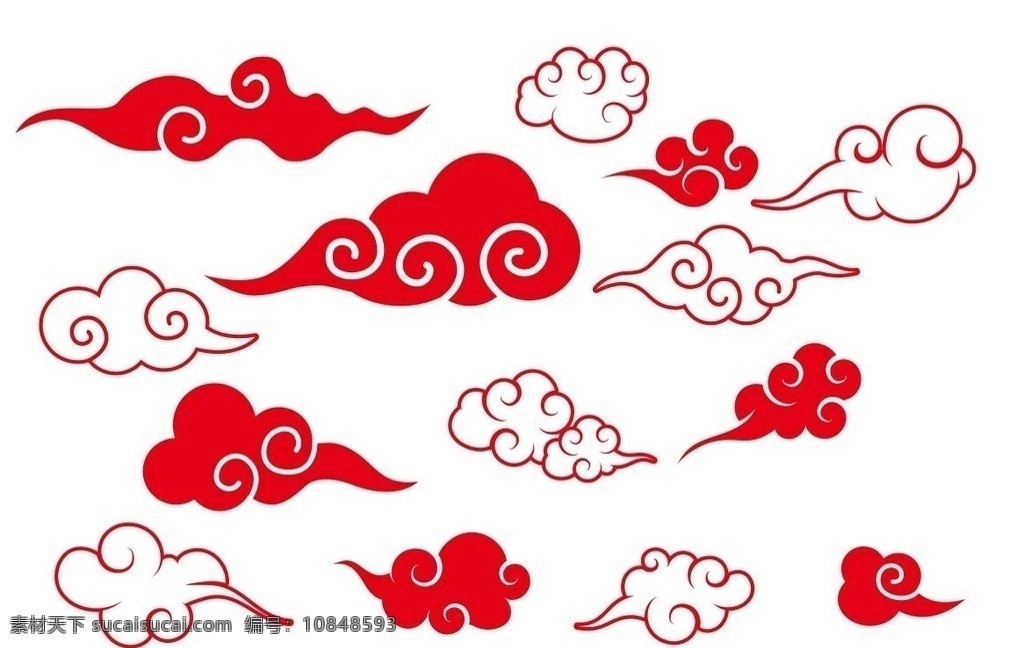 古典祥云 中国 古典 祥云 线条 复古 花纹 装饰