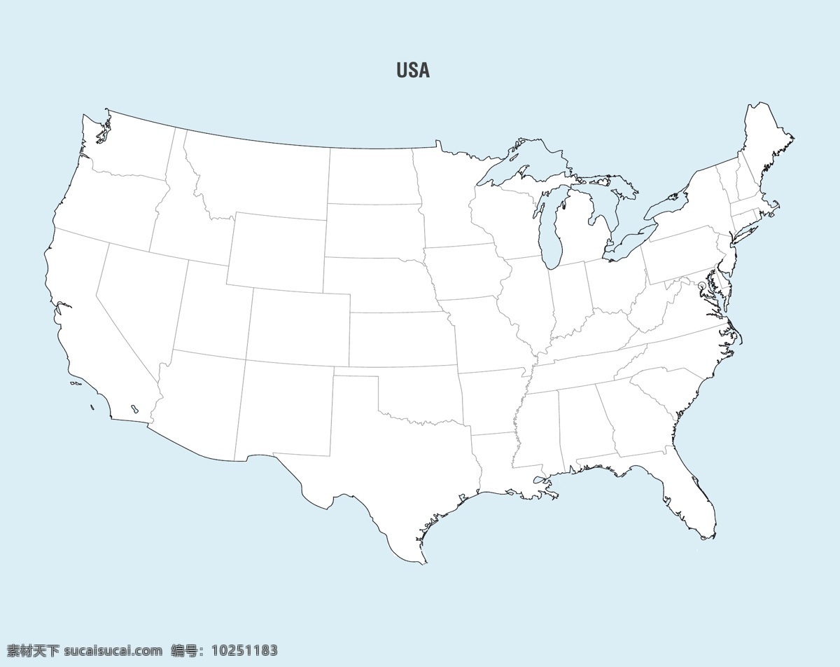 地图 地图矢量 美国 美国地图 美国国家地图 矢量 美国的矢量图 其他矢量图