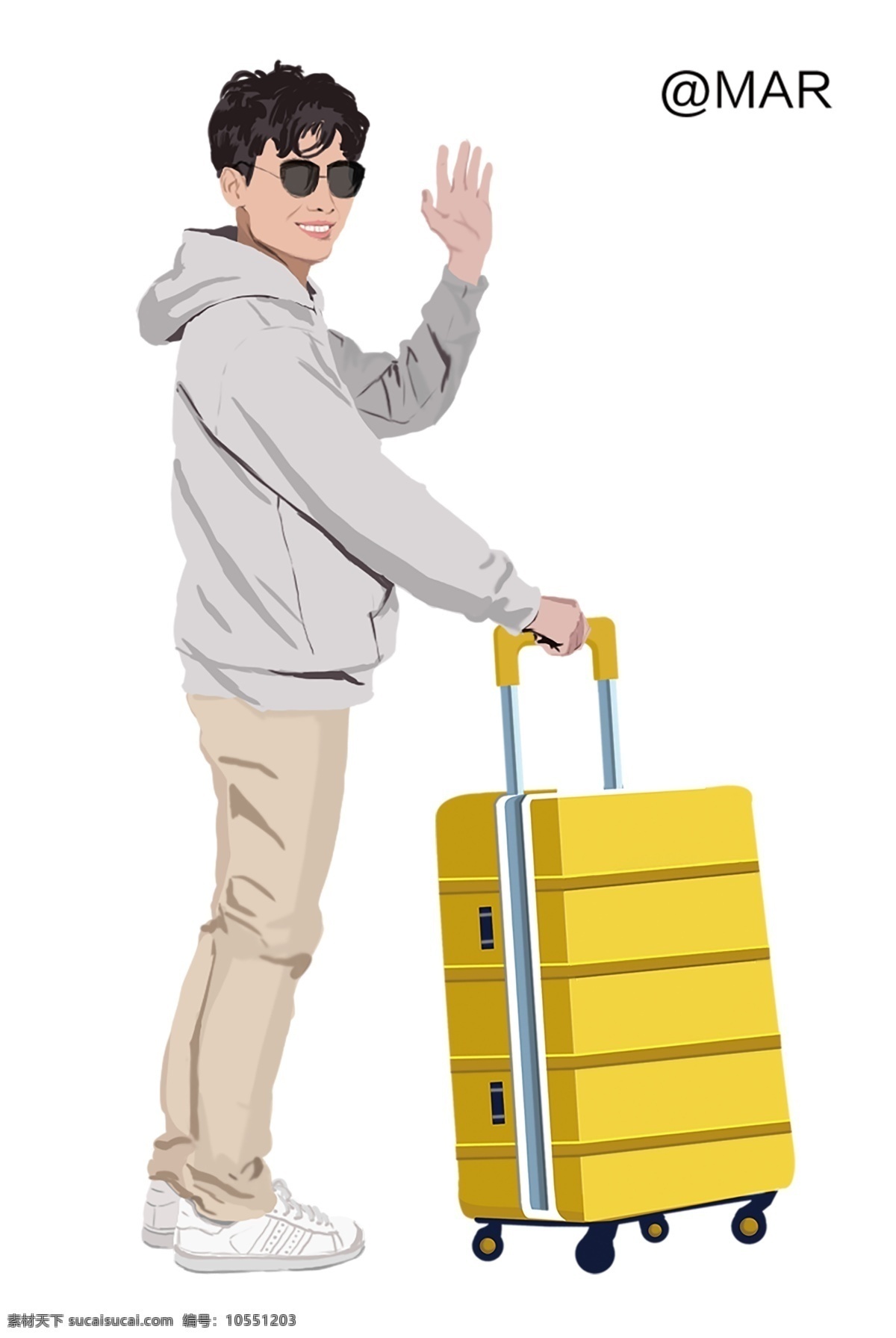 一个提着行李箱的年轻商人的肖像照片摄影图片_ID:350067531-Veer图库