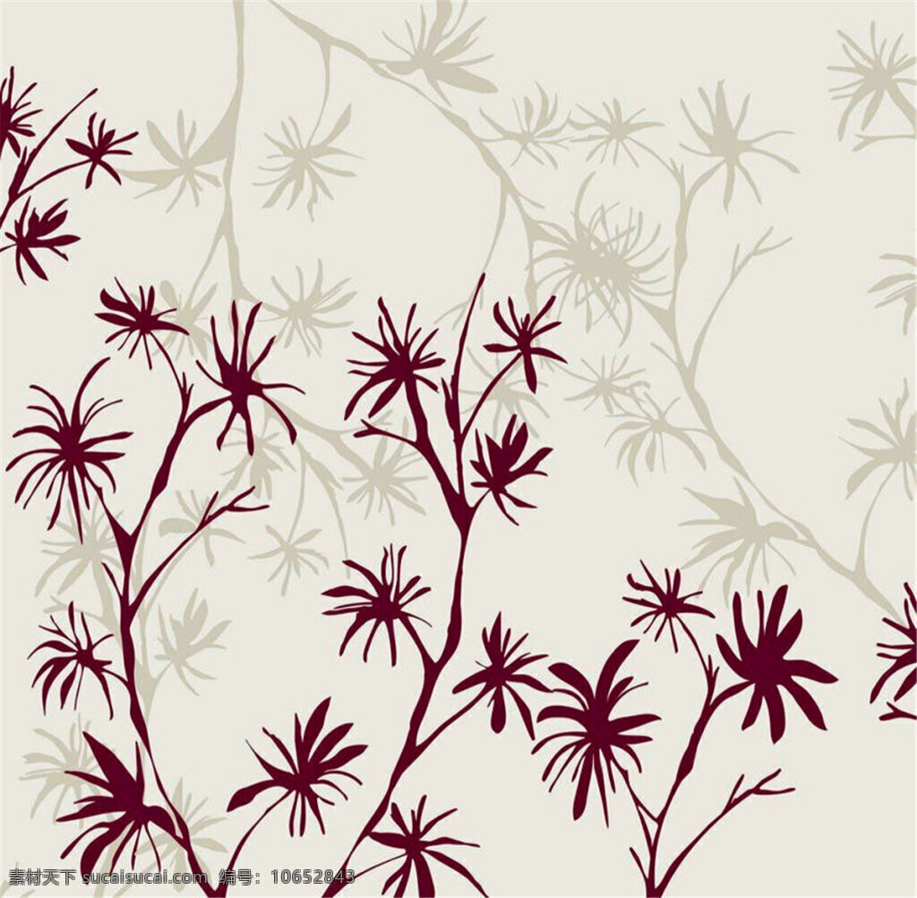 清新 雅致 灰色 底纹 壁纸 图案 壁纸图案 冬季元素 褐色树枝 红褐色花朵 灰色树枝