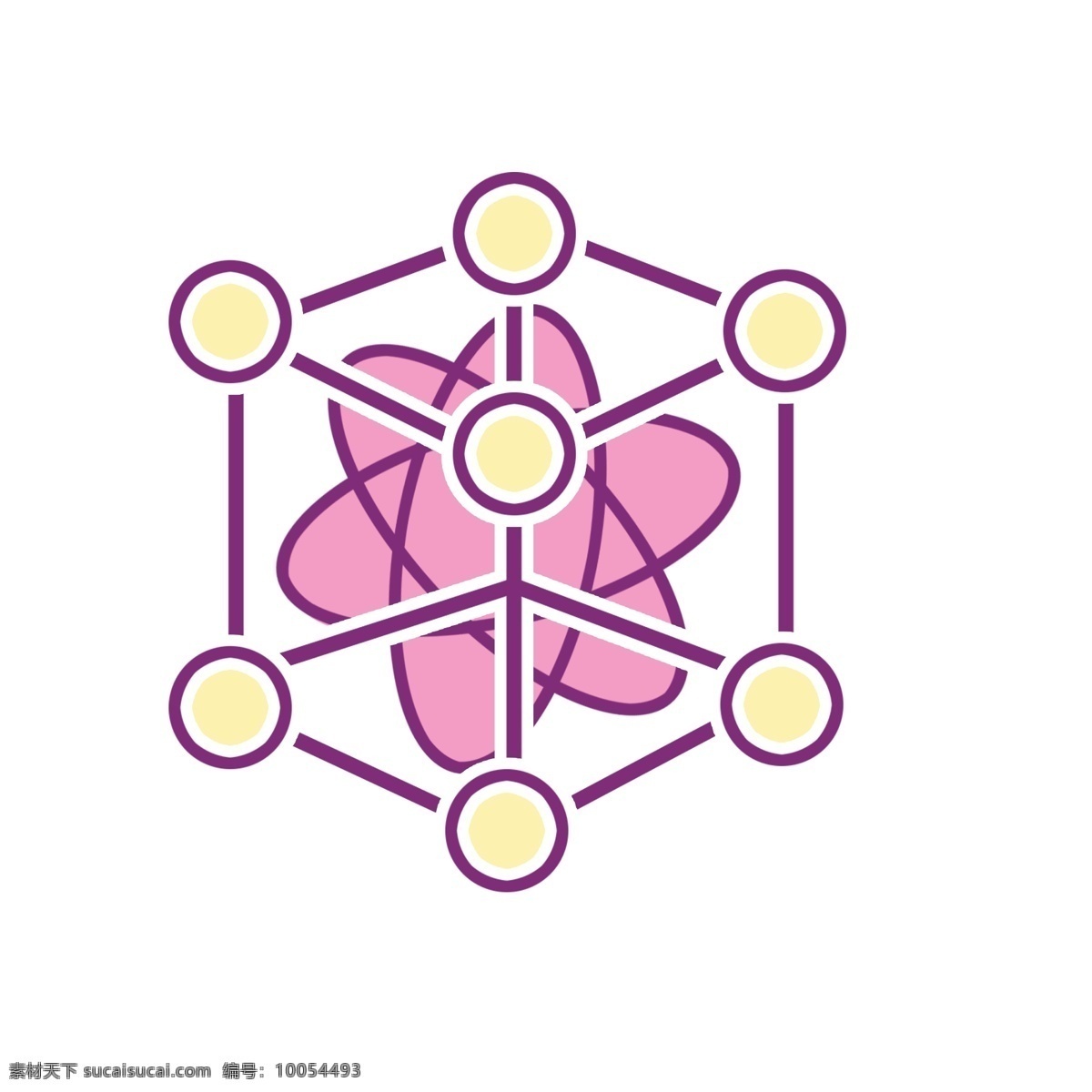 粉色 分子 图标 插画 粉色的分子 分子图标 漂亮的分子 图标装饰 图标插画 漂亮的图标 卡通图标