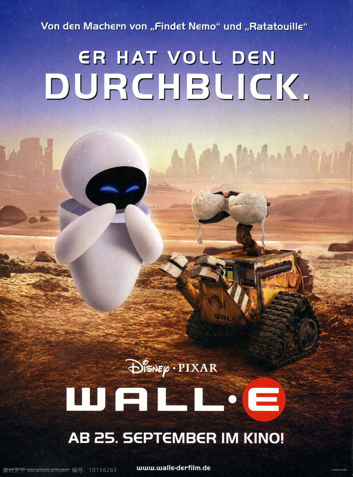 机器人总动员 机器人 总动员 迪斯尼 瓦力 伊娃 迪士尼动画 德国版 正式版 皮克斯 皮克斯动画 动画电影 电影海报 海报 经典动画电影 pixar 文化艺术 影视娱乐