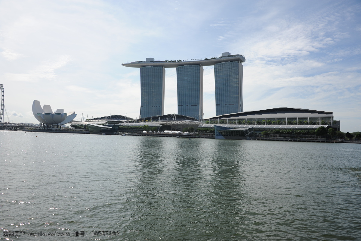 新加坡 标志 建筑 自然景观 湖面倒映 建筑景观