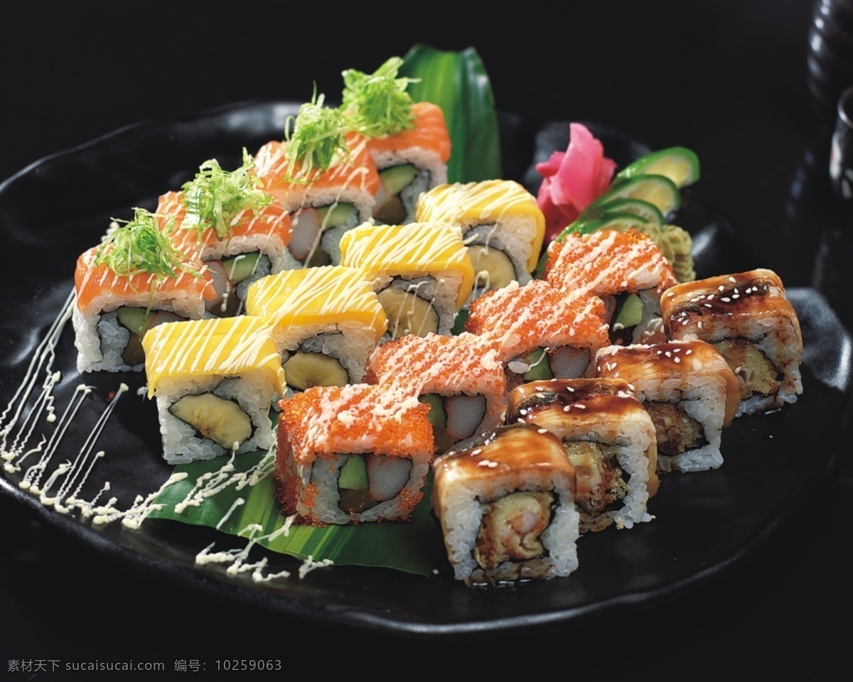 日本寿司 日本 寿司 三文鱼 海鲜 饭团 餐饮美食