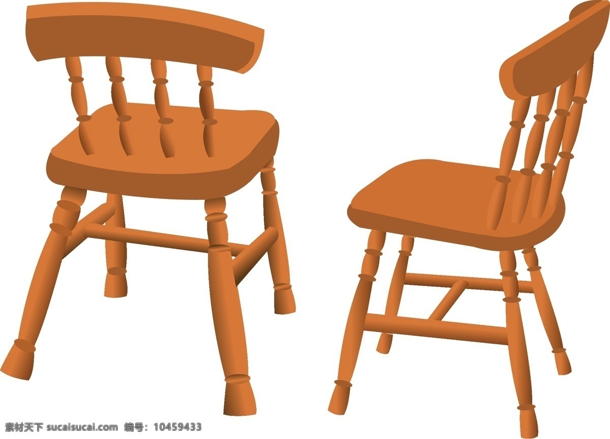 矢量 家用 木头 椅子 家具 ai元素 透明元素 免抠元素