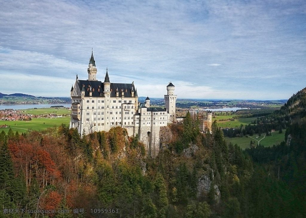 新天鹅堡全貌 德国 新天鹅堡 城堡 全景 古堡 旅游 欧洲 欧洲旅游 旅游摄影 国外旅游