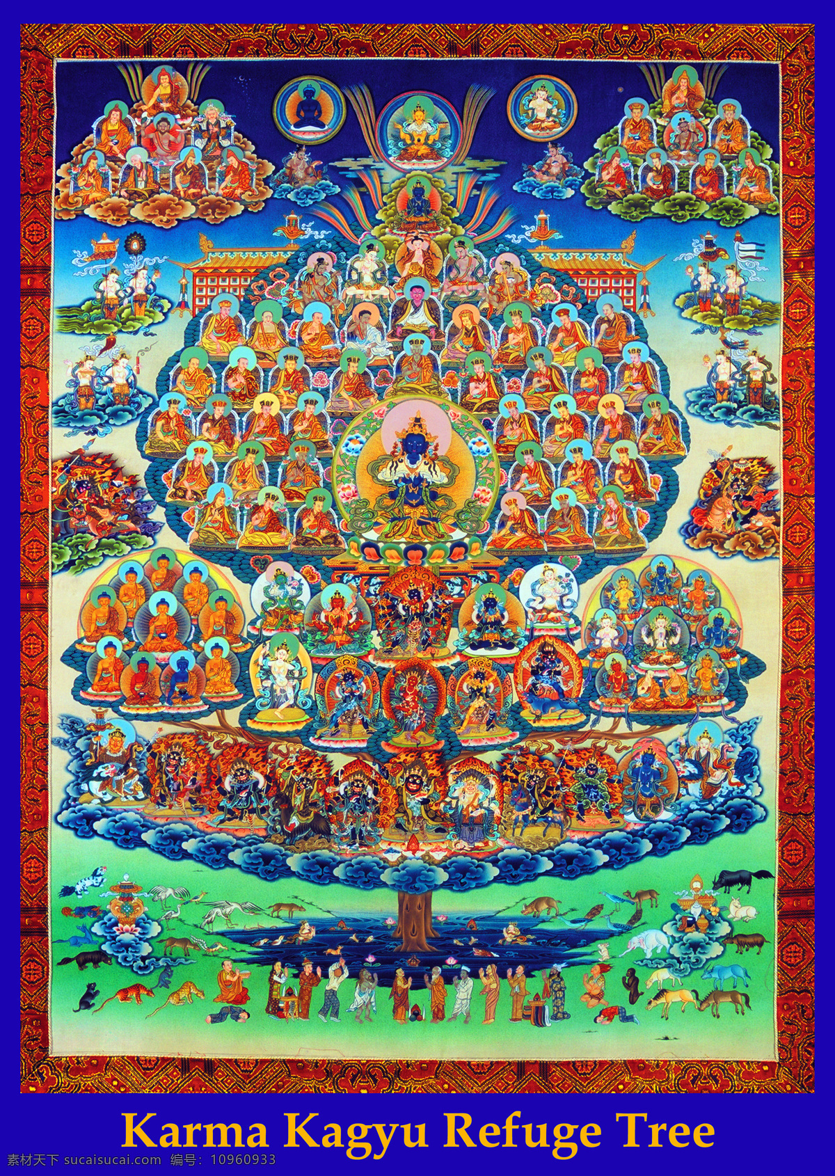 众 仙 排列 彩绘 唐卡 神仙 佛教 宗教 信仰 卷轴画 书画文字 文化艺术