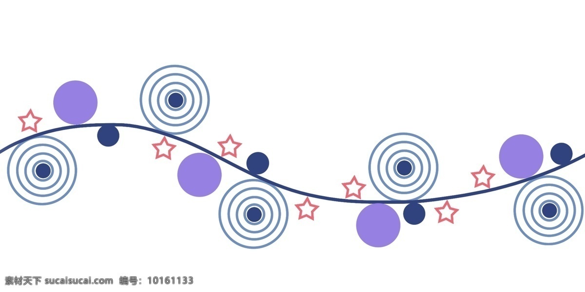 手绘 圆环 分割线 插画 蓝色圆环 插图 环形 红色星星 分割线插图 手绘分割线