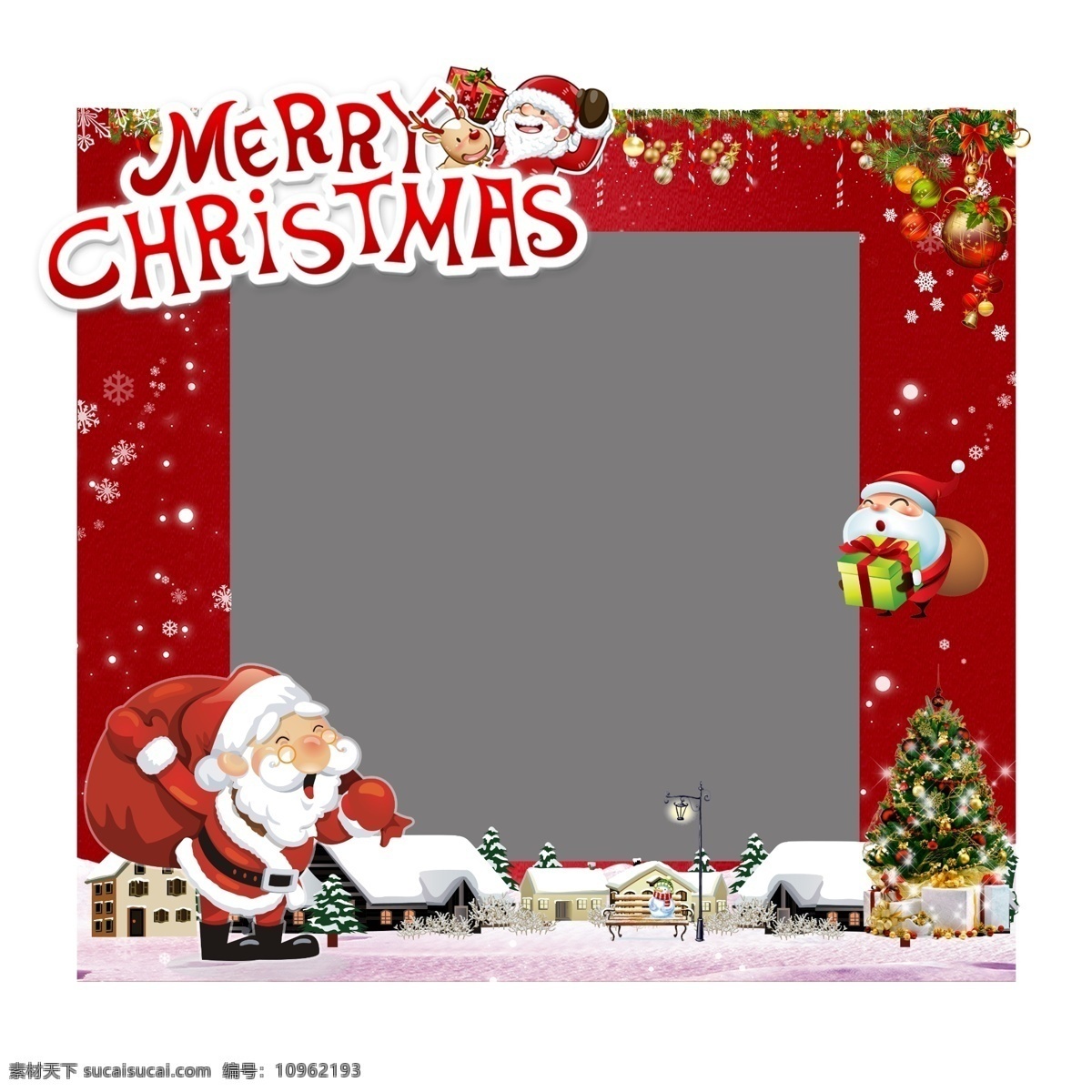 圣诞框架 圣诞框 圣诞架 圣诞 雪花 红色 分层