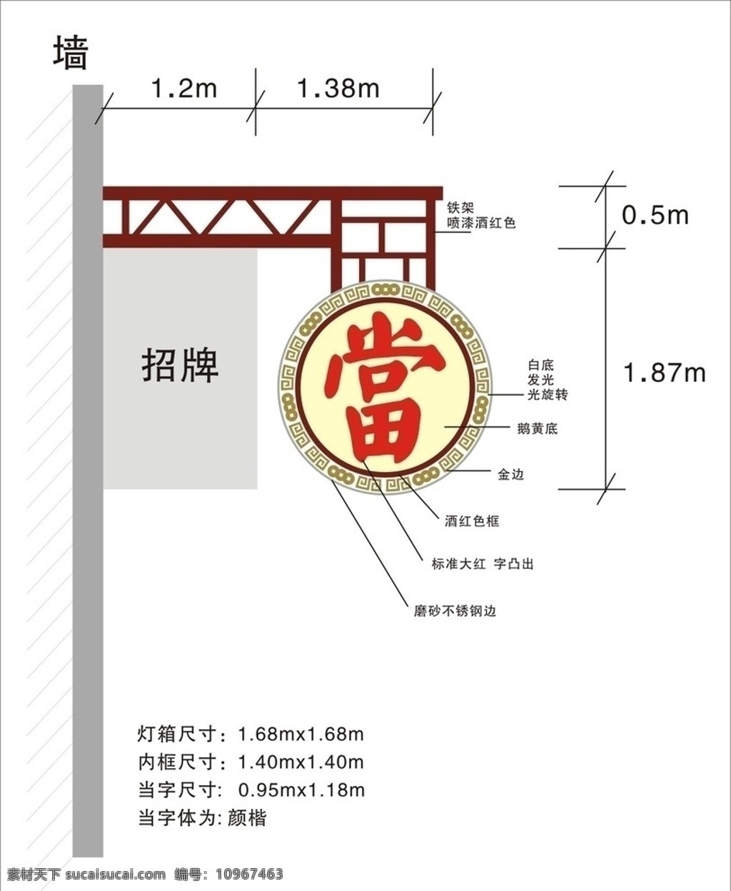 当铺 吸塑灯箱 详解 标注 工艺 图文 灯箱 吸塑 铁栏 工艺标注 标志 标识标志图标 矢量