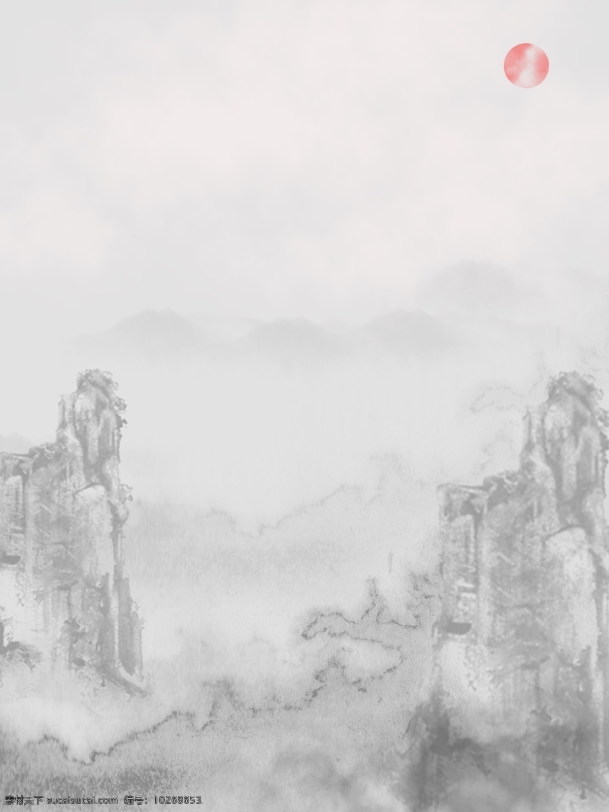 全 原创 中国 风 笔墨 山水 背景 山脉 艺术 复古 中国风背景 山水背景 笔墨背景 山素材 民国风