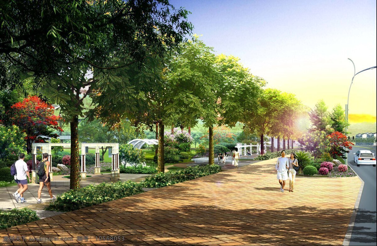 公路 景观 效果 公路绿化效果 园林景观 园艺设计 城市规划 建筑设计 3d 效果图 环境家居