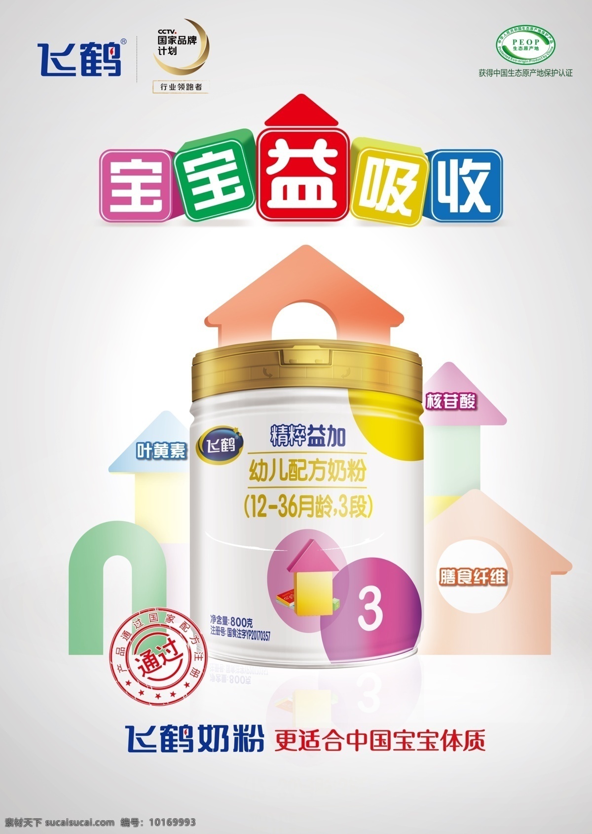 飞鹤奶粉 宝宝益吸收 精粹益加 中国宝宝体质 幼儿配方奶粉