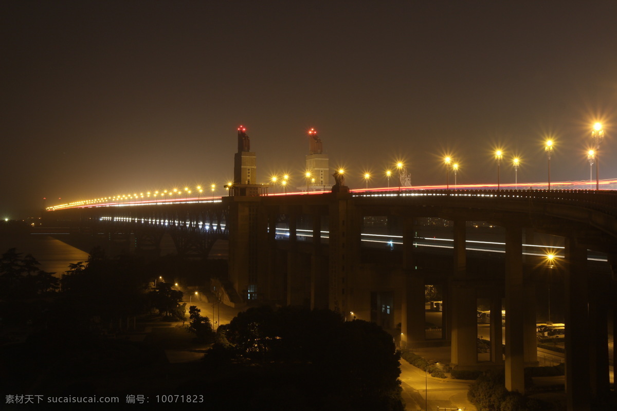 南京长江大桥 夜景 天空 树 山水 建筑 花草 雪景 大桥 建筑景观 自然景观