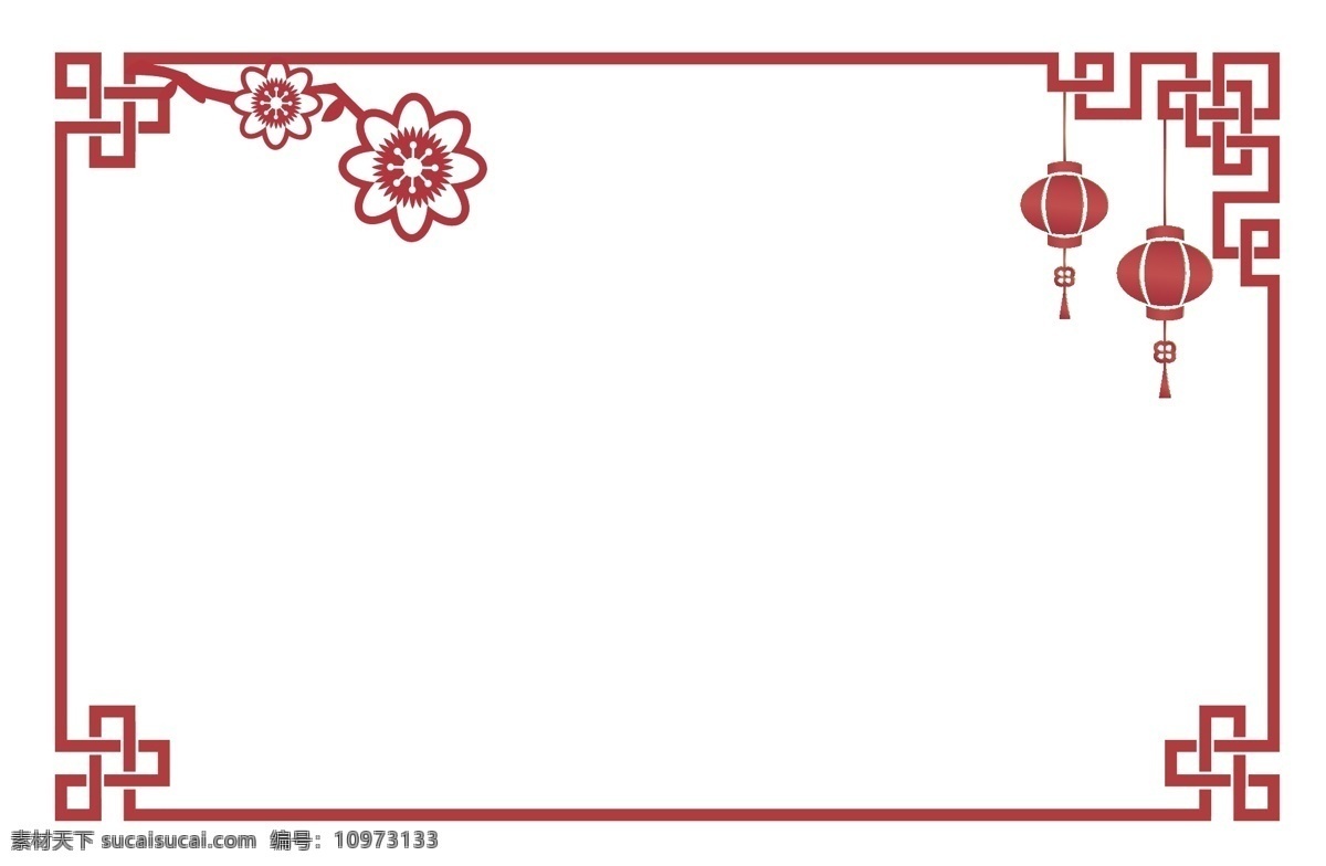 中国 风 红色 花枝 灯笼 传统 边框 矢量 免 抠 中国风 新中风 古典 花朵 造型花朵 喜庆 中国红 仿古 穗子