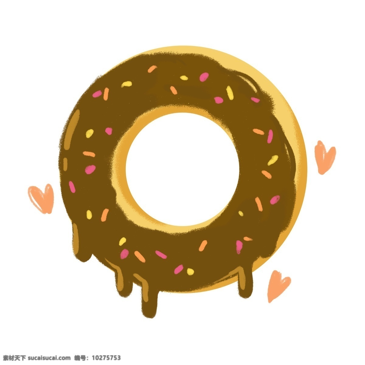 巧克力 甜甜 圈 插图 饼干甜甜圈 巧克力甜甜圈 美味的甜甜圈 好吃的甜甜圈 饼干装饰 粉色心形 心形图案