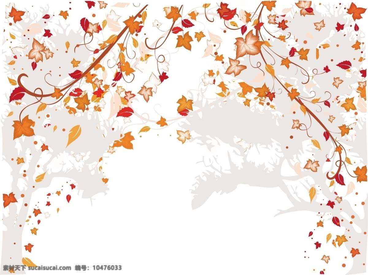 秋天矢量素材 秋天 落叶 树枝 矢量背景 广告背景