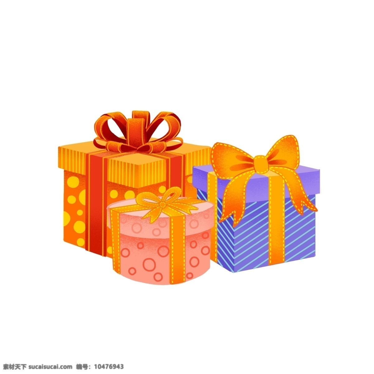 手绘 平安夜 圣诞节 礼物 盒 精品 元素 蝴蝶结 可爱 小清新 装饰 礼物盒 可商用 卡通 节日 新年