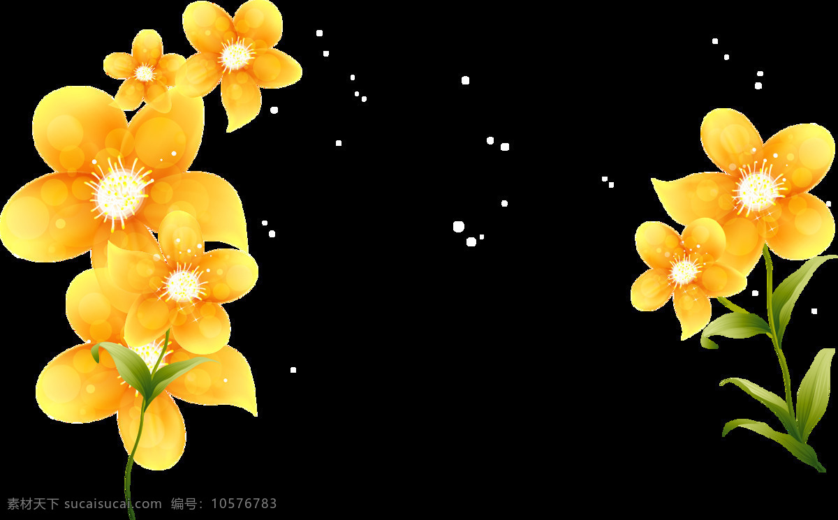 黄色 梦幻 花朵 元素 植物 花瓣