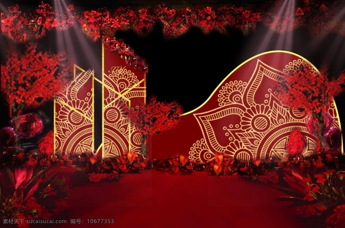 红色 婚礼 工装 图 红色婚礼 红色婚礼背景 红色西式婚礼 效果图 红色主题婚礼 红色大气婚礼