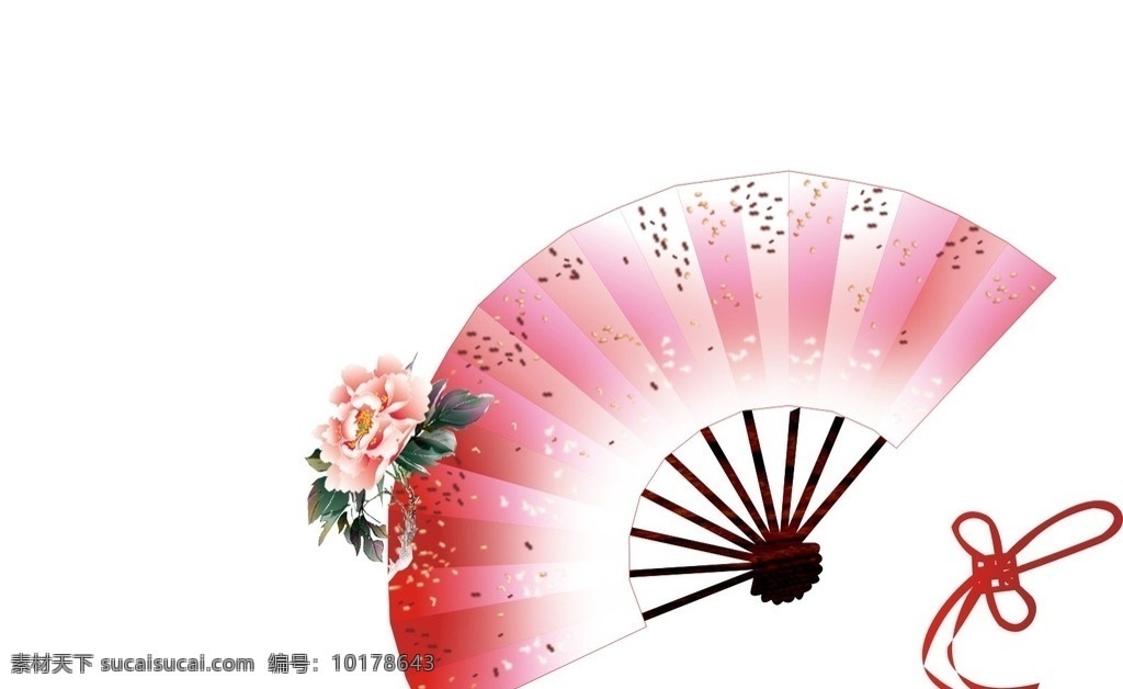 扇子设计 扇子 花边 丝带 古典扇子 粉色