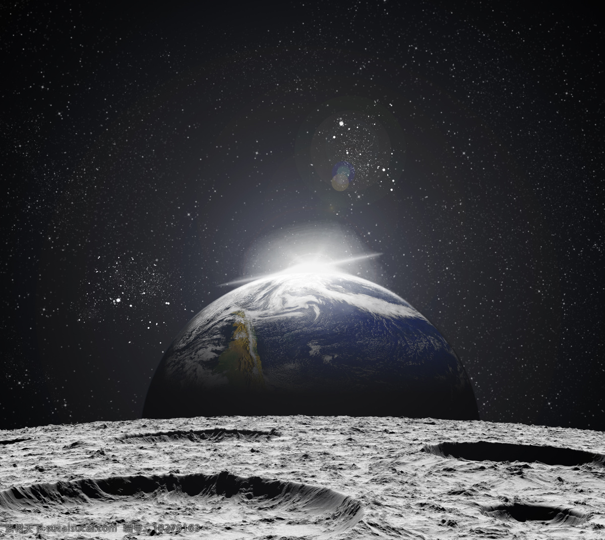 上升 星球 上升的星球 科学研究 现代科技 现代科学 月球表面 地球 星空 月球 宇宙太空 环境家居