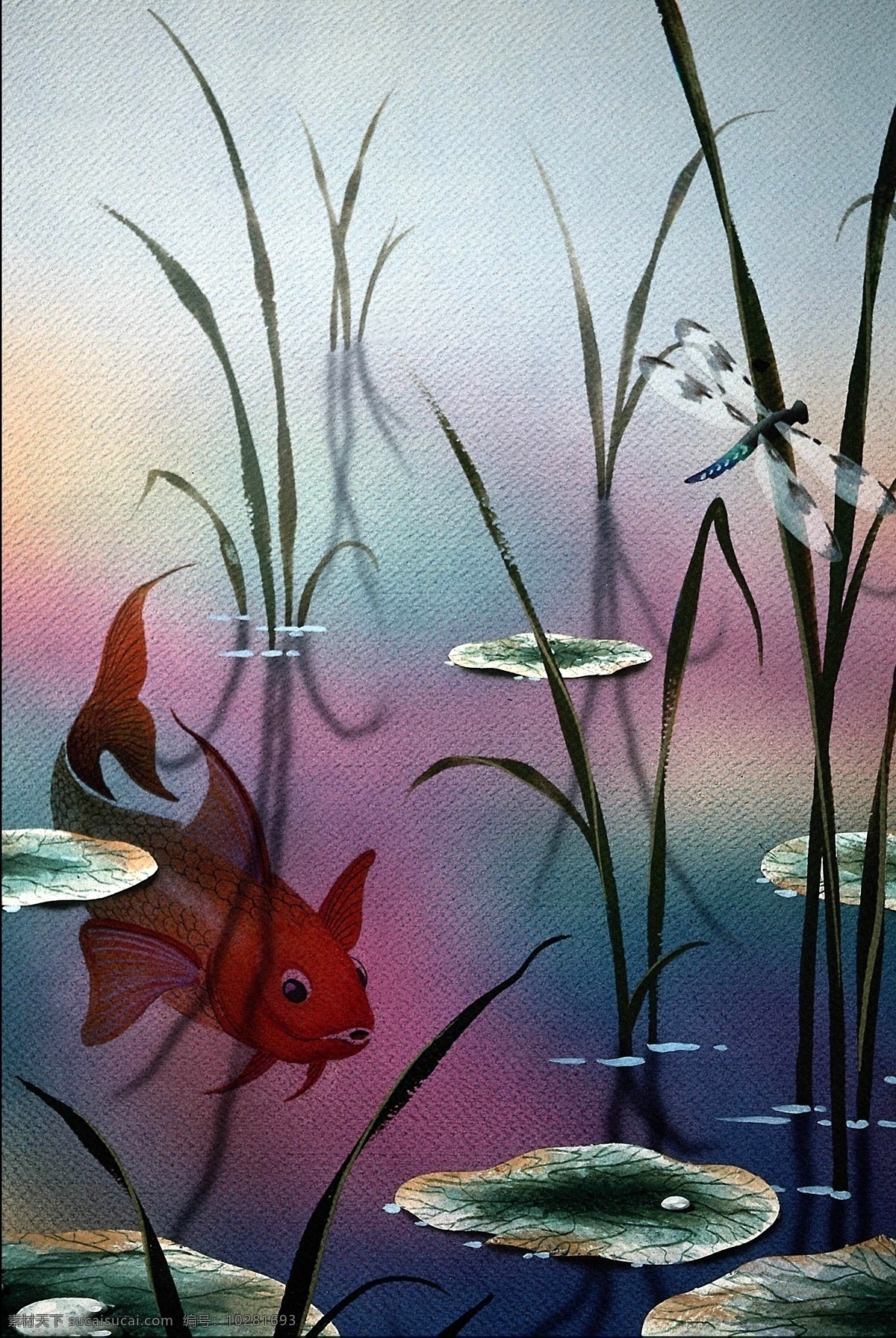 鱼 动物 丙烯画 装饰画 设计素材 丙烯画篇 装饰画篇 书画美术 灰色