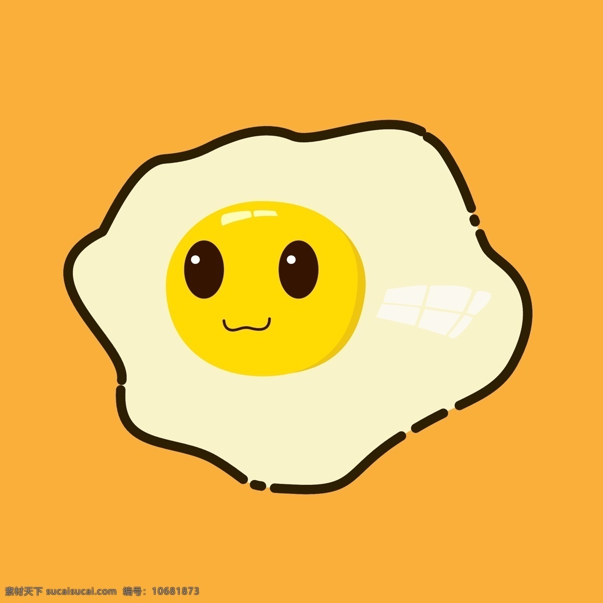 煎蛋卡通 煎蛋 鸡蛋 卡通 形象 吉祥物 黄色