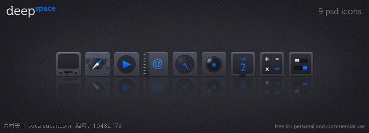 质感 图标 集 指南针 播放 计算器 时钟 音乐 网页素材 网页模板