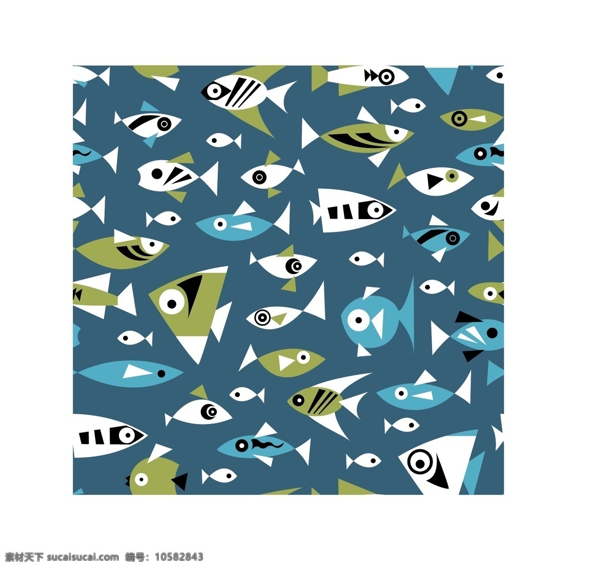 鱼 无缝连接 装饰 分层