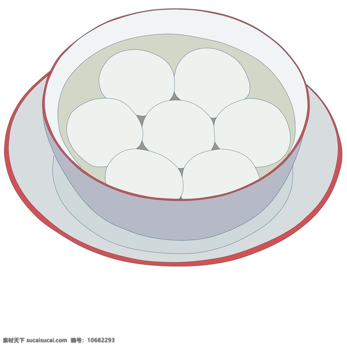 碗 美味 甜品 汤圆 中国传统小吃 一碗美味汤圆 大个汤圆插画 传统小吃 中华小吃 汤圆小吃