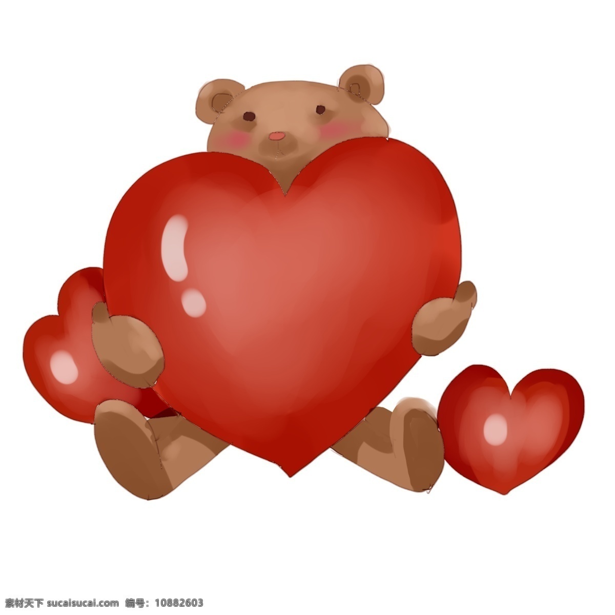 爱心 小 熊 手绘 插画 手绘小熊 卡通小熊 爱心小熊 可爱的小熊 红色的爱心 漂亮的小熊 小熊装饰