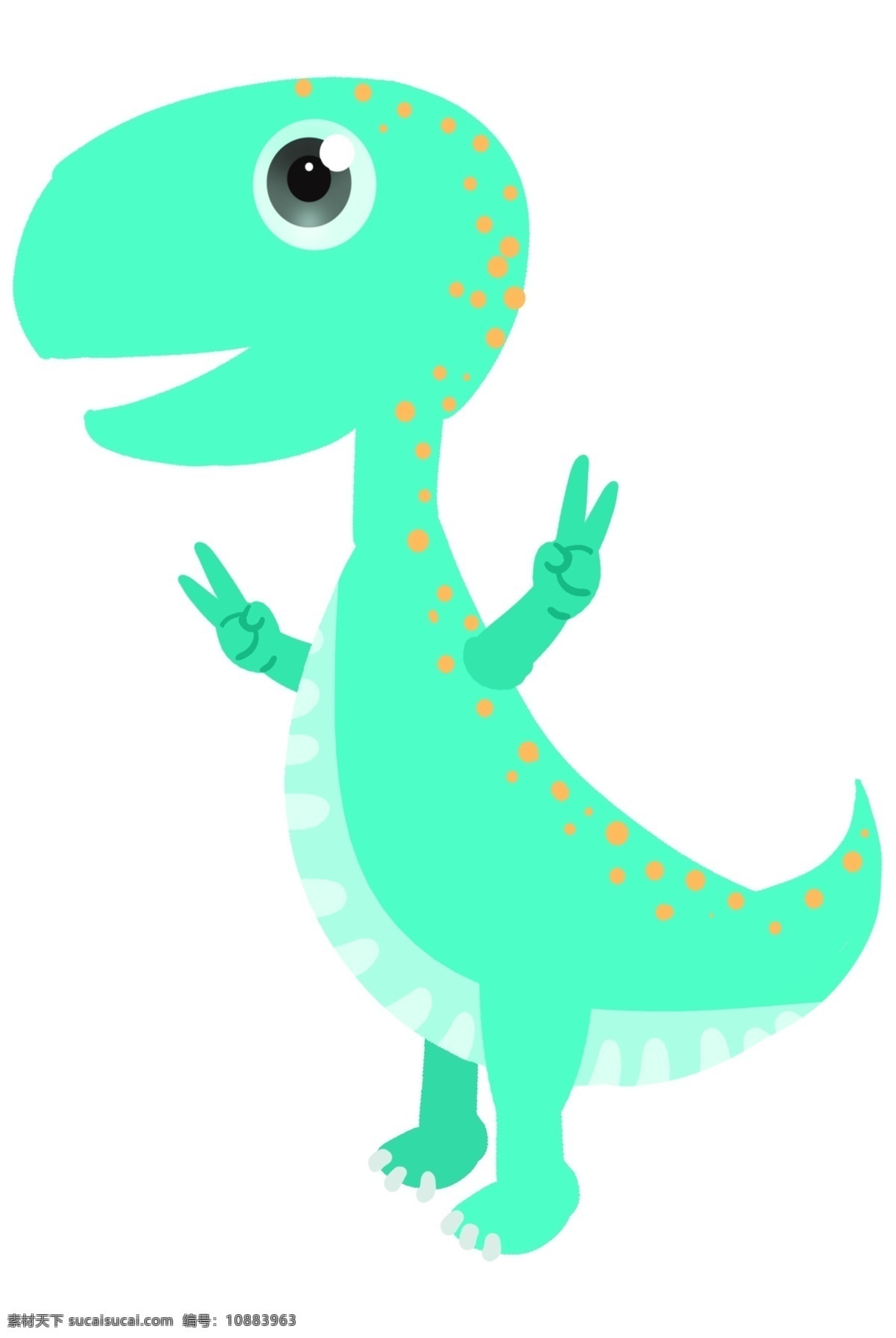 绿色 可爱 恐龙 插画 漂亮的恐龙 卡通插画 可爱恐龙 动物插画 恐龙插画 稀有动物 绿色的恐龙