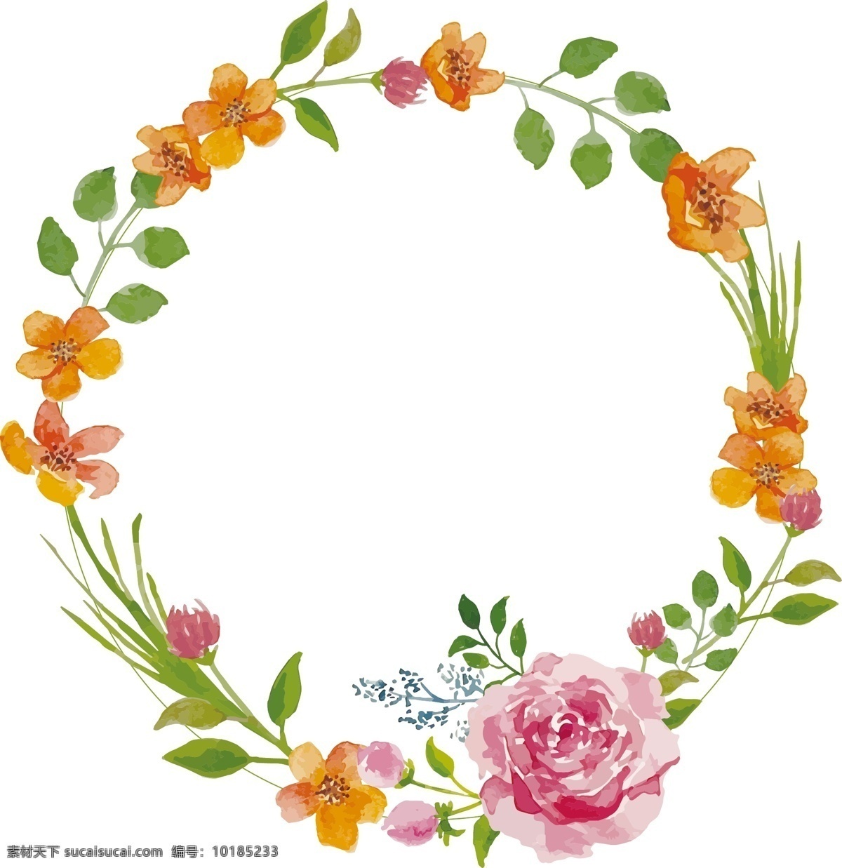 清新 花朵 边框 树叶 清新边框 花朵边框 树叶边框 花卉边框 小清新叶子 母亲节 温馨 粉色花朵 心形 花环 花边装饰