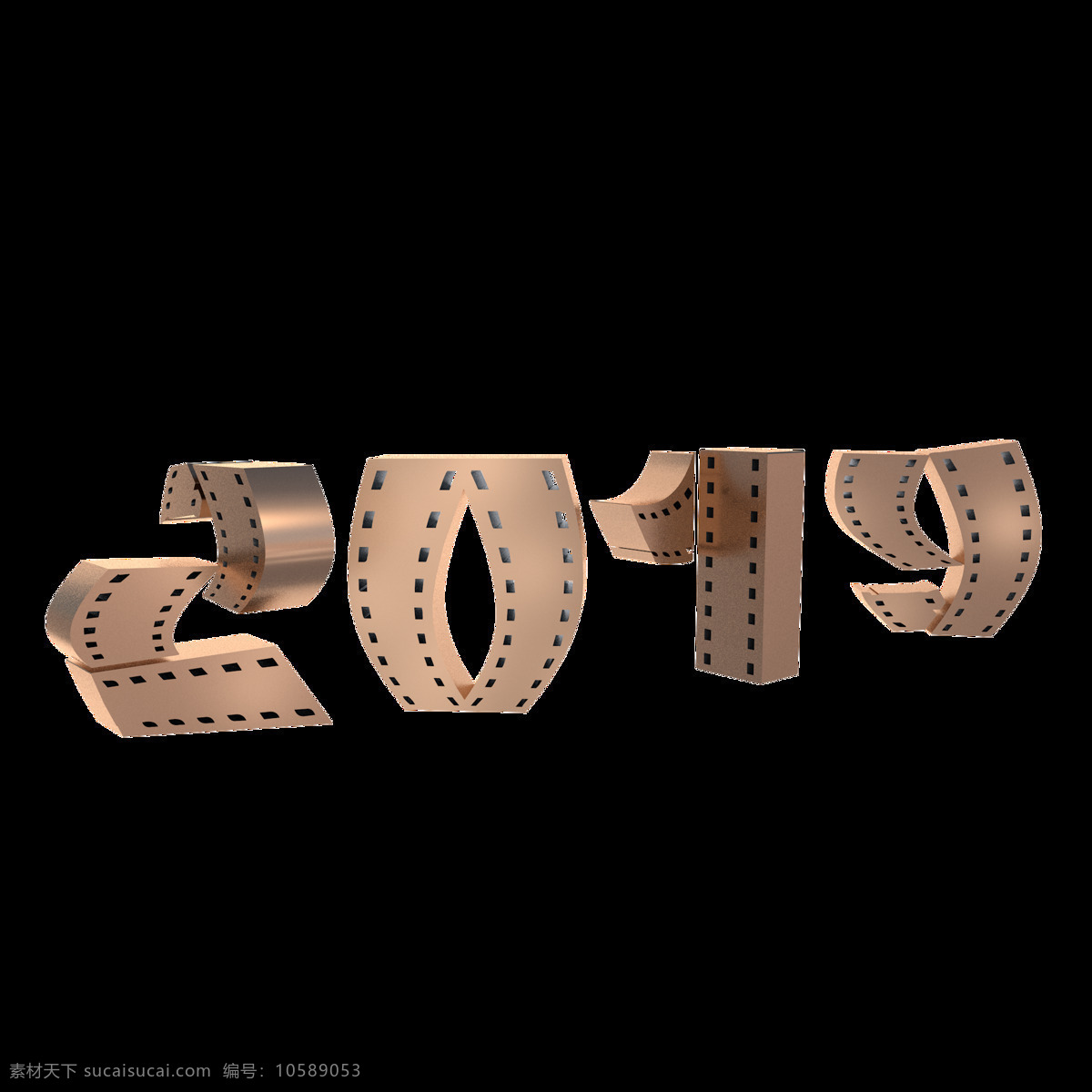 d 立体 金属 质感 胶片 2019 艺术 字 金色 装饰 2.5d 艺术字 镂空