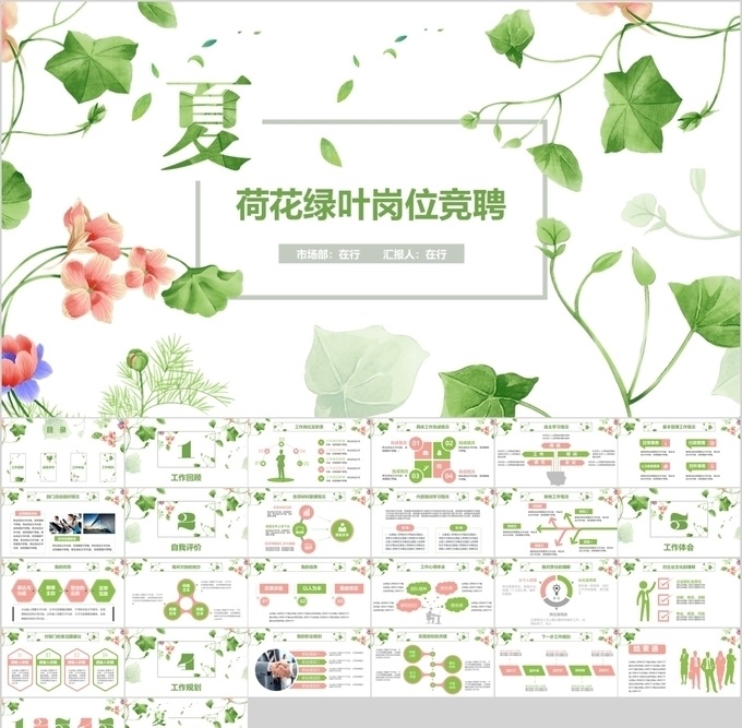 荷花 绿叶 岗位 答辩 fashion 流行 ins风 七月 八月 樱花 课件 绿色 大气 简约 动画 欧美风 叶子 花卉 小清晰 工作计划 工作部署 行动计划 策划方案 简约大气 商业计划 企划部 市场部 营销 夏天 夏日 工作 规划 发展 商业 策划 启动会 业务 开展 总结 汇报 报告 公司 多媒体 计划总结 pptx
