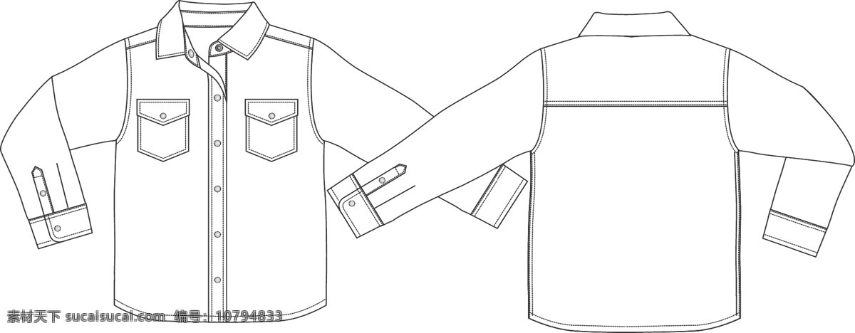 衬衫 服装设计 母版 板型 矢量 其他服装素材