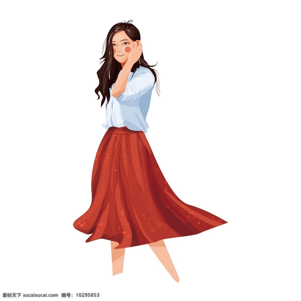 卡通 少女 人物 元素 插画元素 png元素 清新 女孩设计元素 可爱风