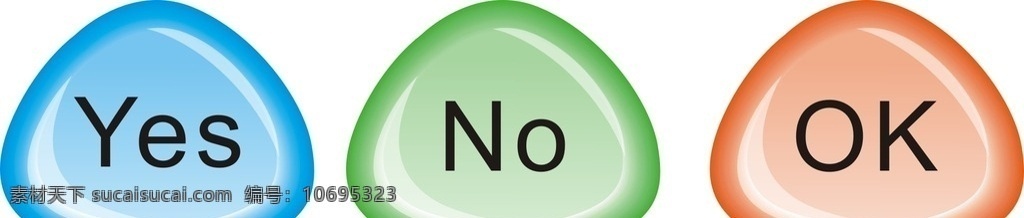 按钮 可爱 时尚 三角水晶按钮 yes no ok 卡通 标志图标 其他图标