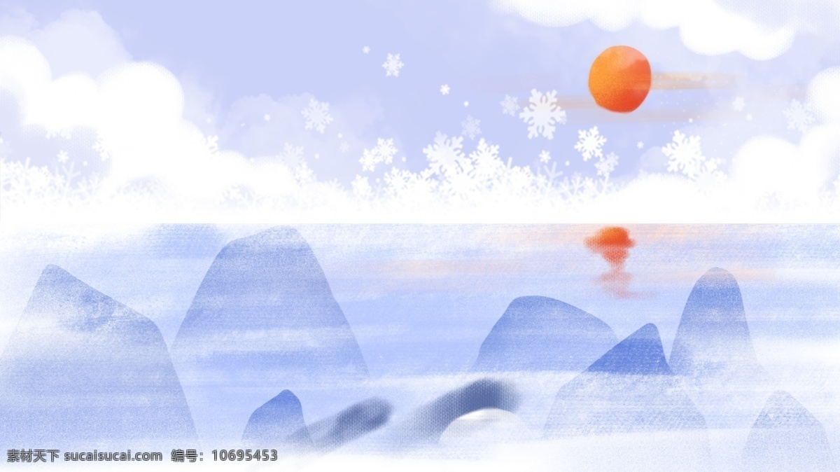 简约 湖边 雪景 背景 简约背景 清新背景 卡通 背景素材 卡通背景 插画背景 手绘 湖面背景 江面背景 广告背景 psd背景 手绘背景