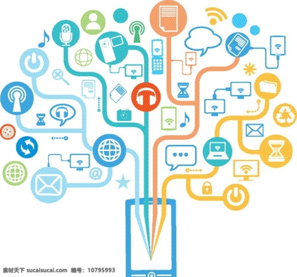 手机 电脑 矢量图 icon 图标 海报 小图标 叠加图 现代科技 树状图 矢量图标 现代类