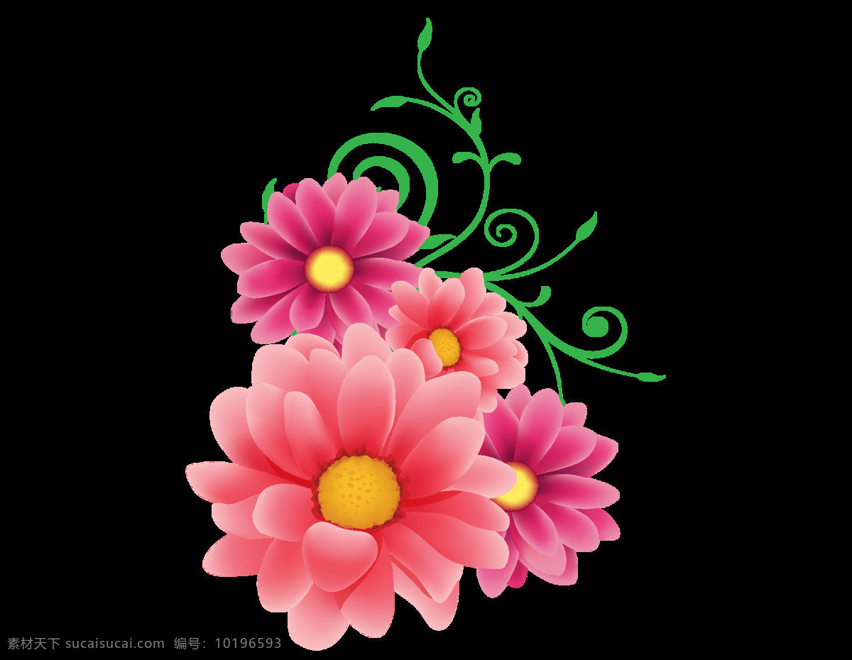 卡通 蔷薇 花朵 元素 png元素 花卉 免抠元素 蔷薇花 清新 透明元素