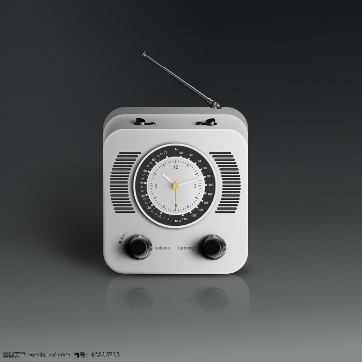 写实 图标 收音机 调频收音机 写实图标 灰色
